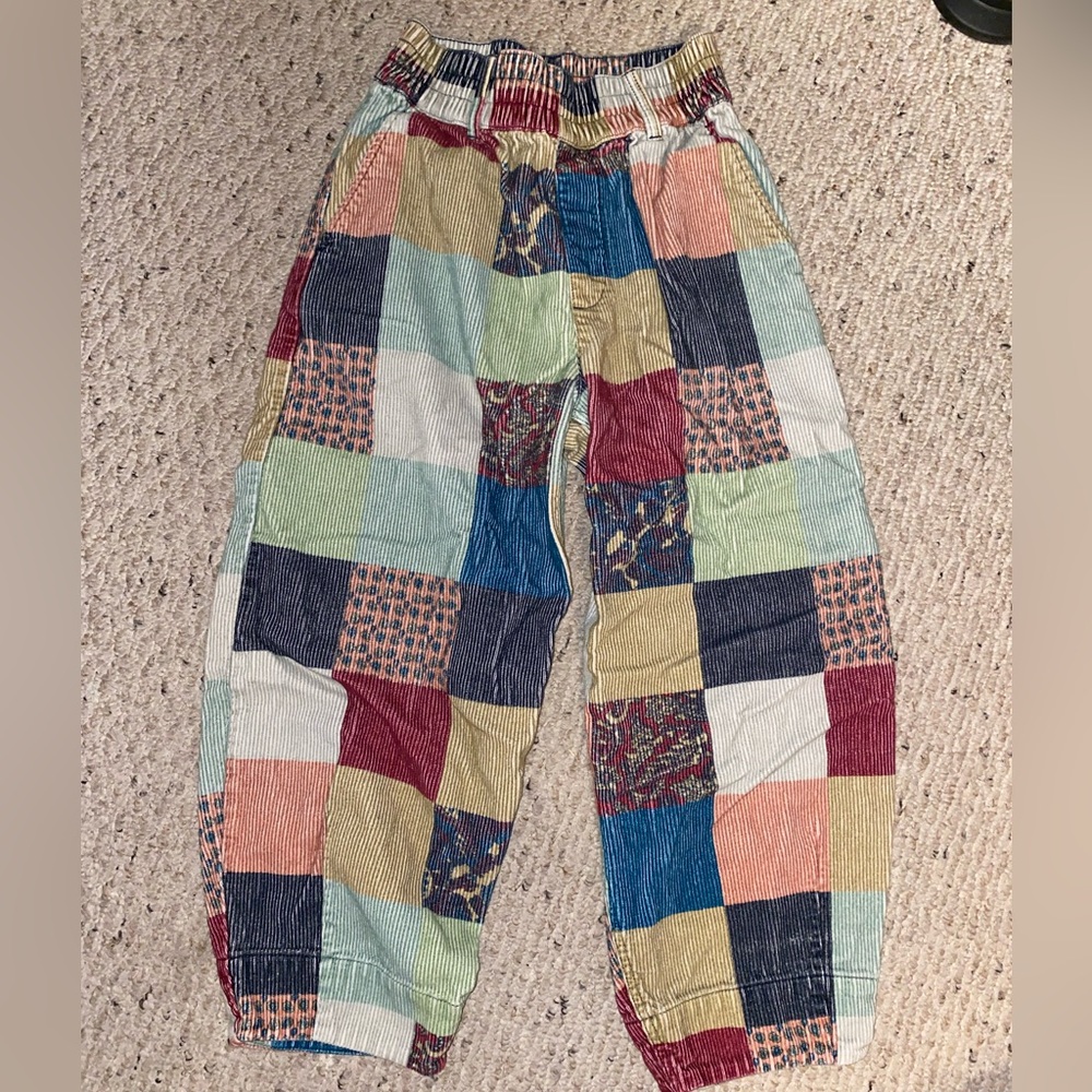 Corduroy patchwork pant